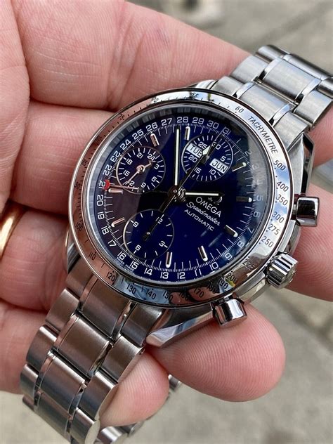 omega speedmaster 38mm blue dial|omega speedmaster blue strap.